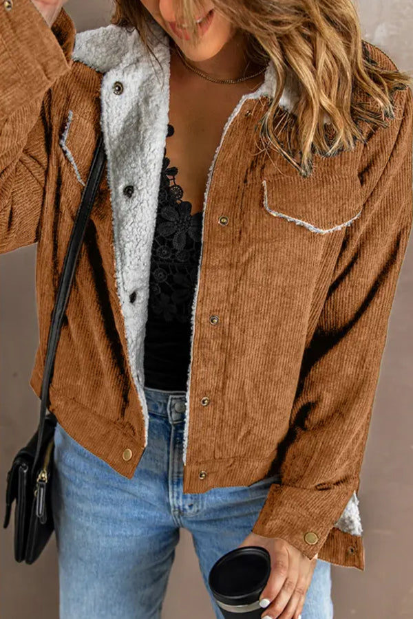 Women's Lambswool Patchwork Corduroy Jacket