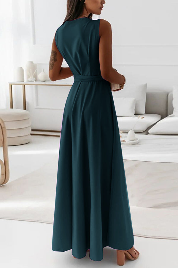 Dearest Memory Tie Waist Wrap Maxi Dress