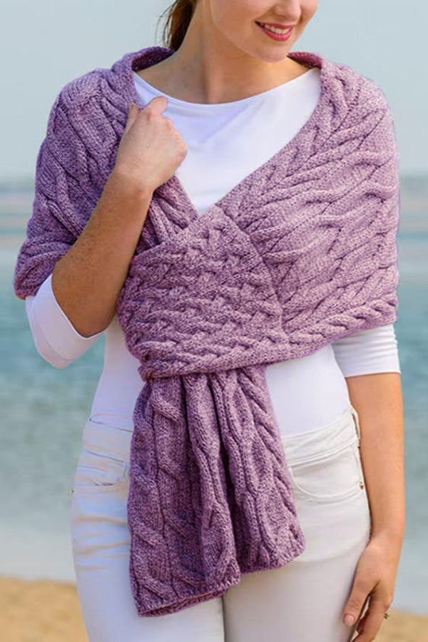 Fashionable women's knitted shawl scarf