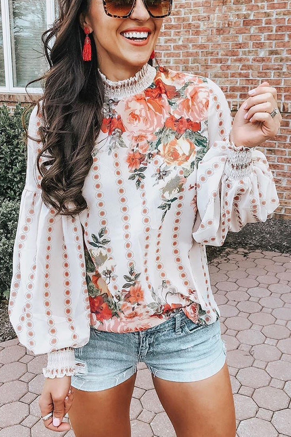 All I Ever Wanted Floral Ruffle Trim Top