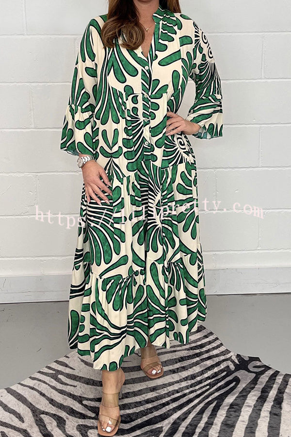 Budding Beauty Printed Swing Loose Maxi Dress