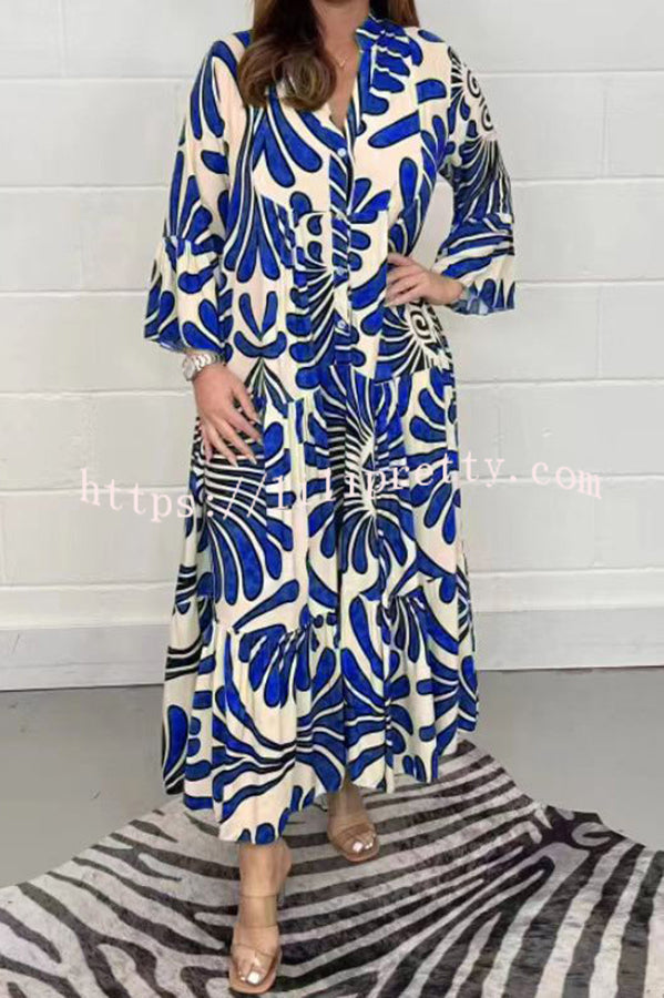 Budding Beauty Printed Swing Loose Maxi Dress