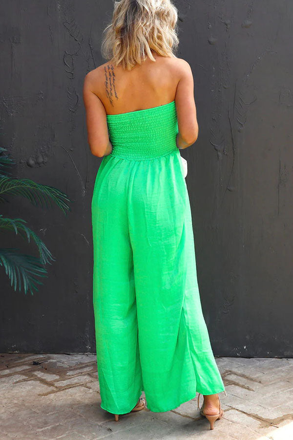 Wesley Smocked Strapless Pocketed Jumpsuit