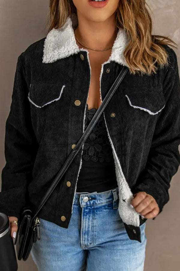 Women's Lambswool Patchwork Corduroy Jacket