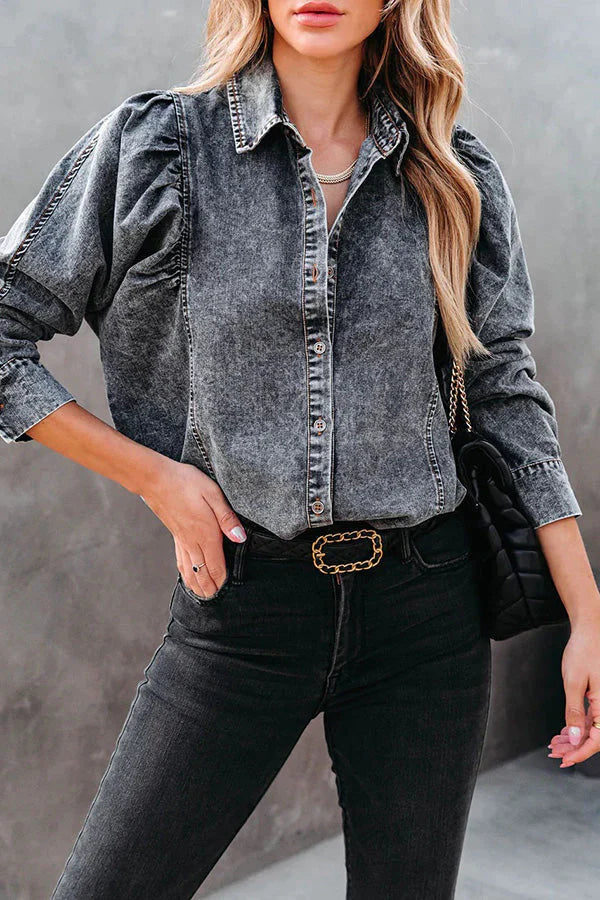 Booker Denim Button Down Top