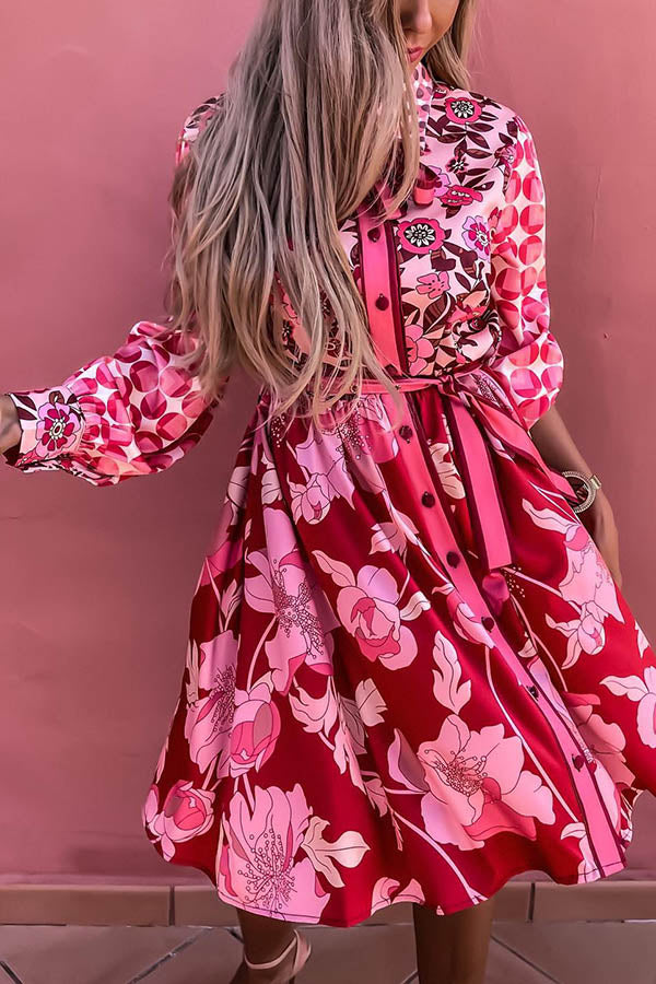 Beyond Chic Gorgeous Flowers Shirt Dress