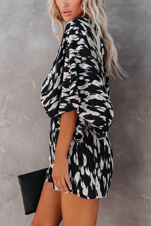 On The Lookout Linden Printed Kimono Romper