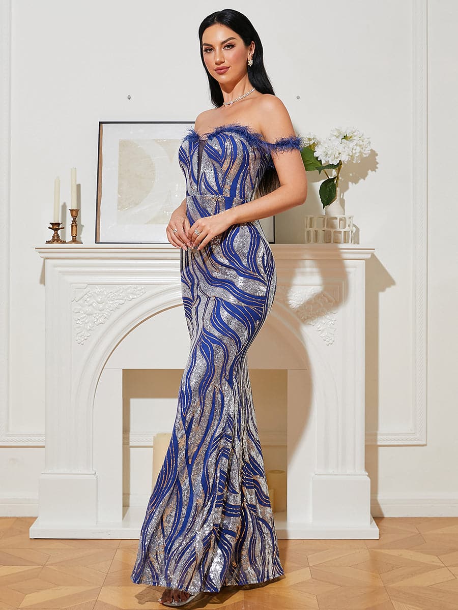 Off The Shoulder Mermaid Evening Dress RJ10116