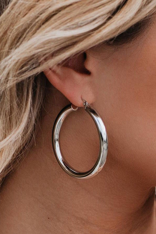 Personalized Thick Round Earrings