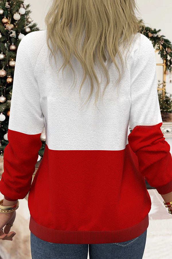 Christmas Print Pullover Long Sleeve Sweatshirt