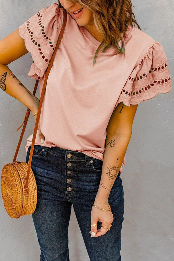 Nolani Hollow V Neck Bell Sleeve T-shirt