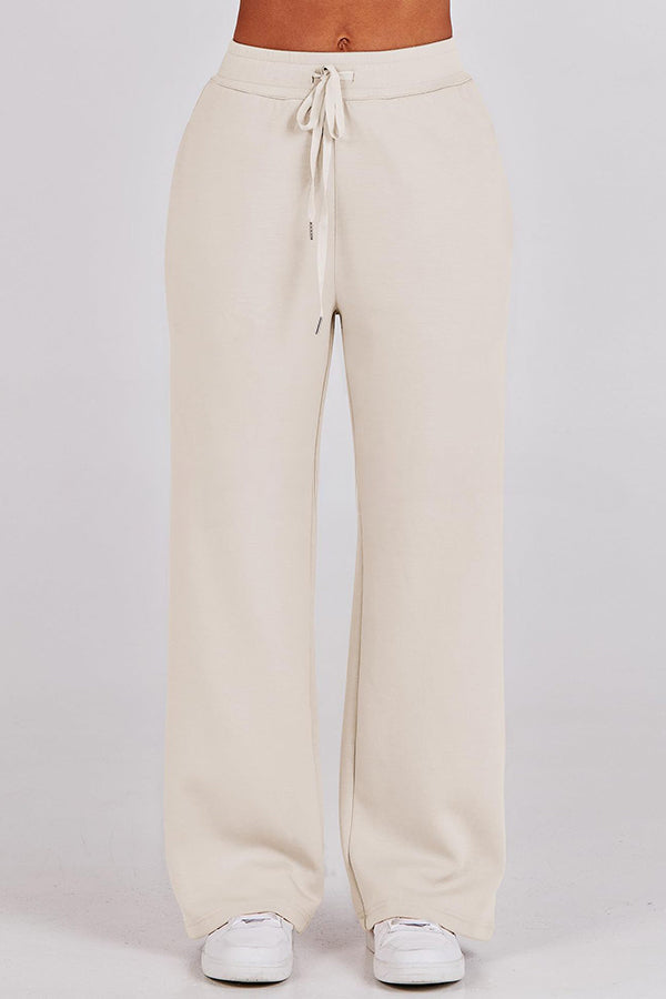 Comfy and Cute Zipper Pullover and Elastic Waist Pocket Lounge Pants Suit