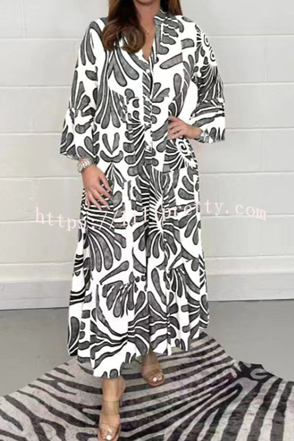 Budding Beauty Printed Swing Loose Maxi Dress