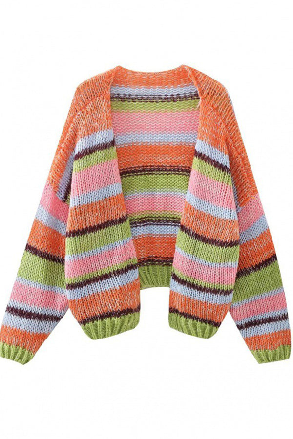 Lazy rainbow striped sweater