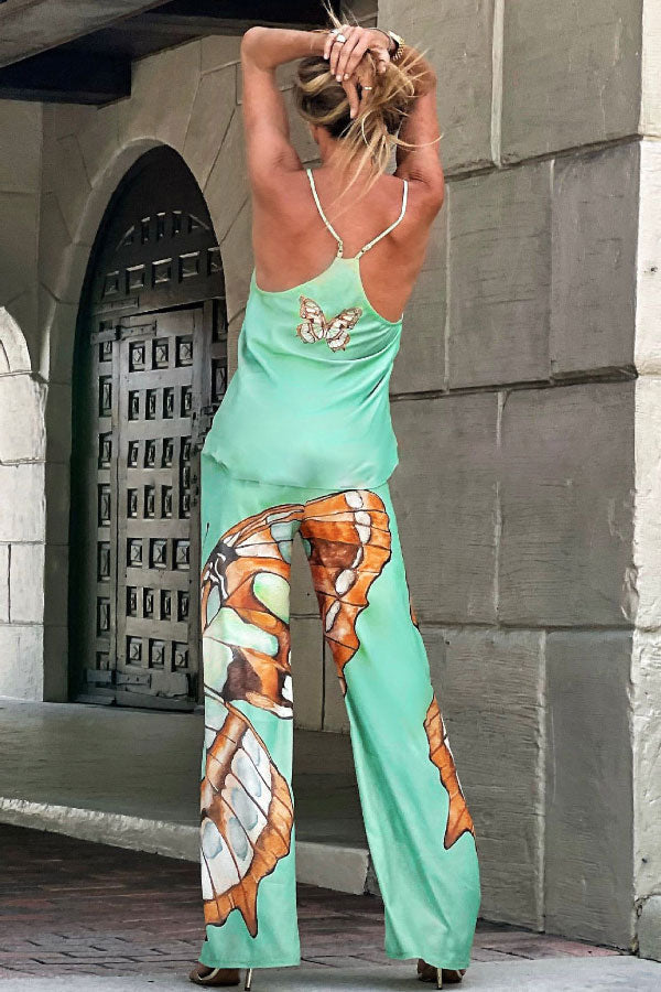 Vacation Print Lace-up Lounge Pants