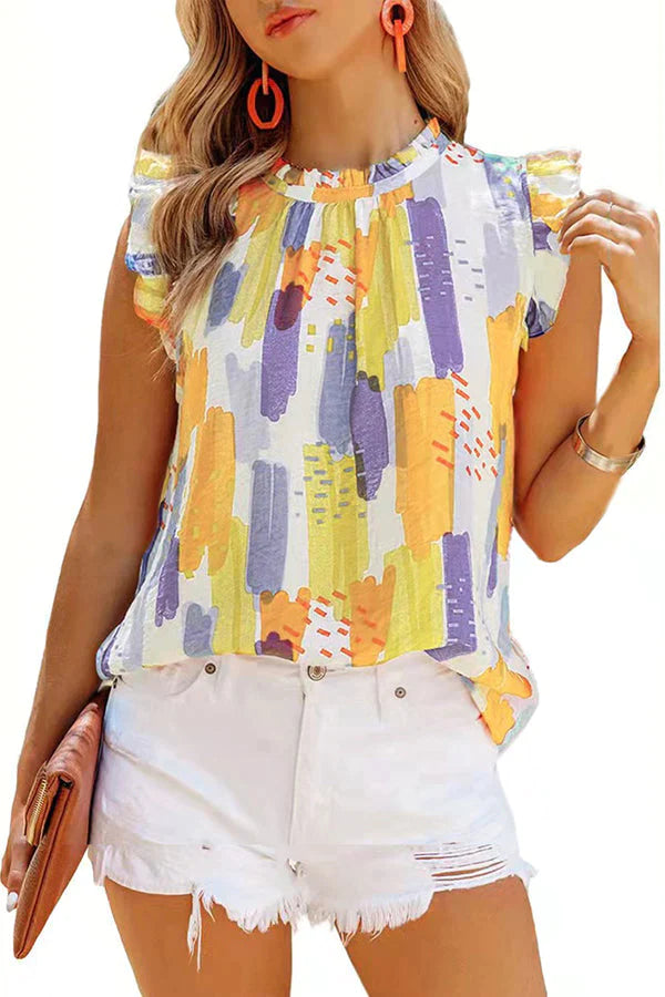 Honeybee Watercolor Print Shift Blouse