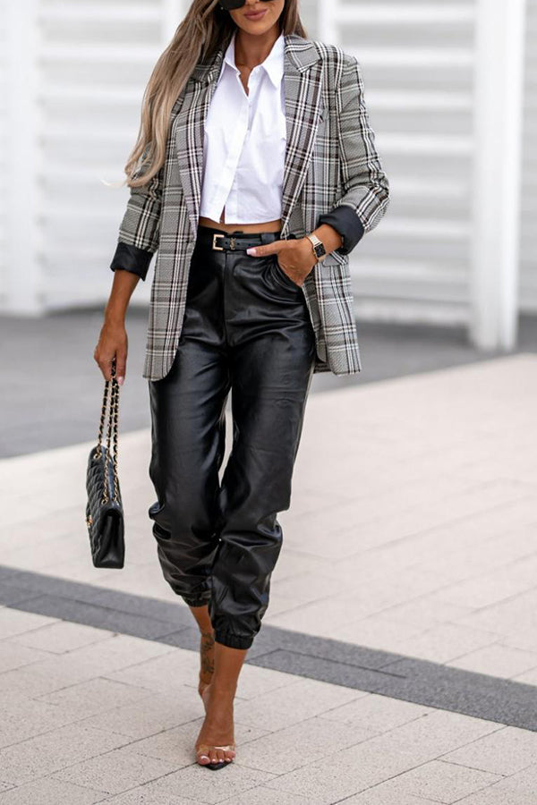 Women's Plaid Jacket Blazer