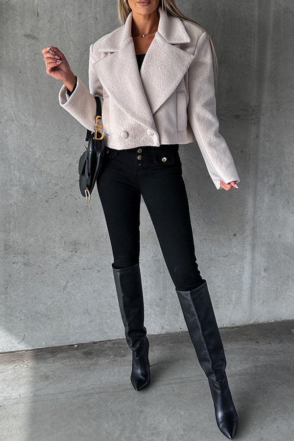 Just in Case Pocket Lapel Buttoned Long Sleeve Coat