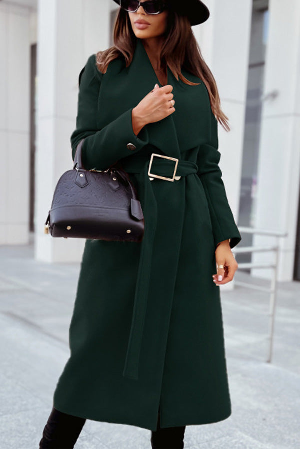 Always A Classic Lapel Belted Midi Coat