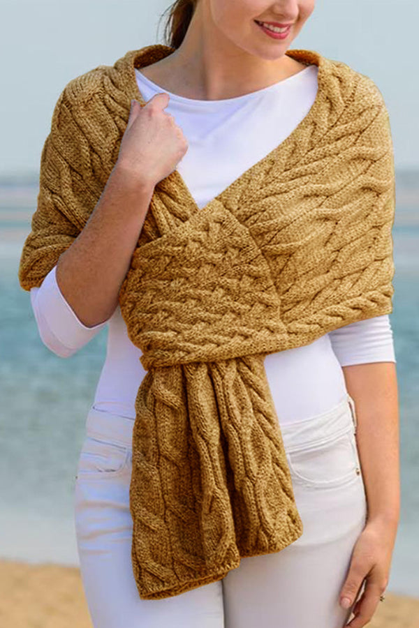 Fashionable women's knitted shawl scarf