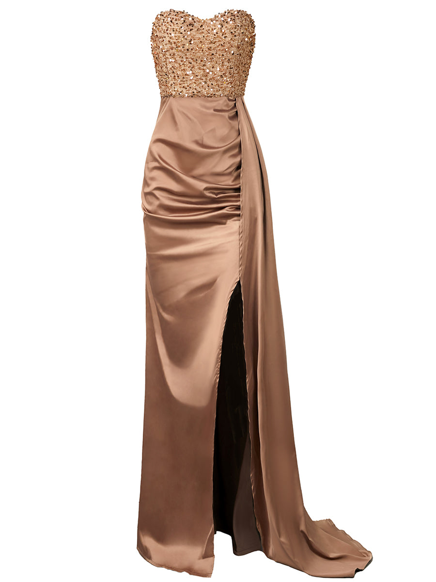 Strapless Sequin A-Line Evening Dress XH1964