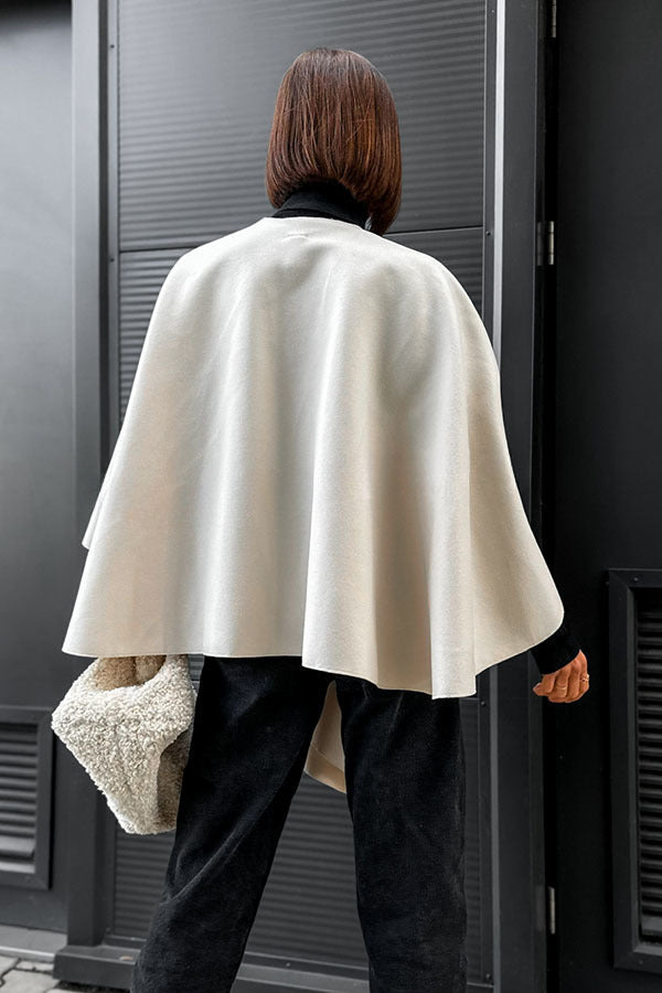 Anything Is Possible Woolen Front Tie Up Loose Cape Coat