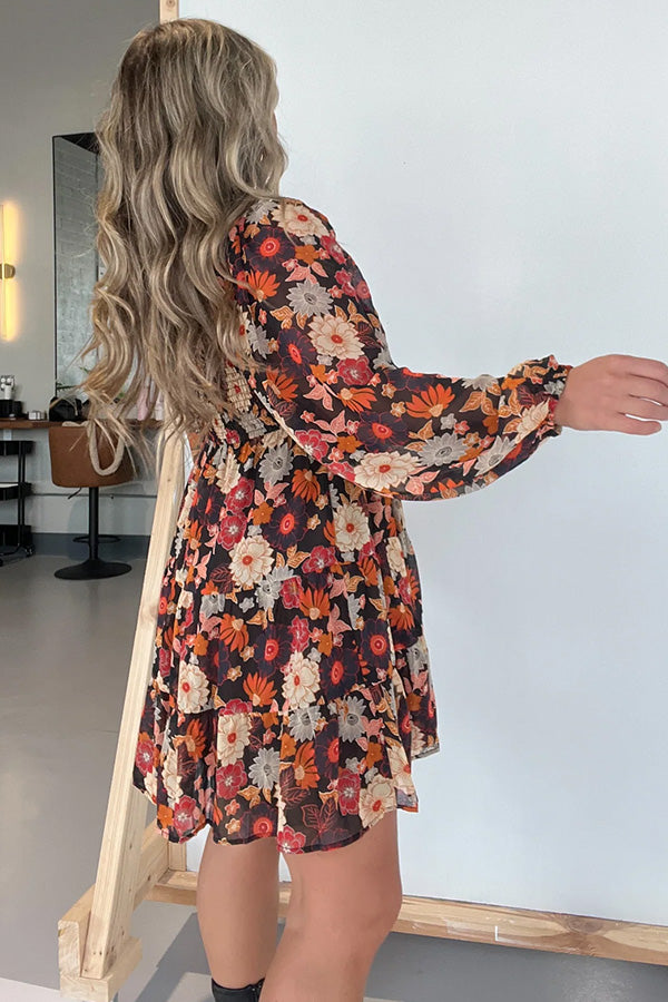 NEW FALL FOLIAGE TIERED DRESS