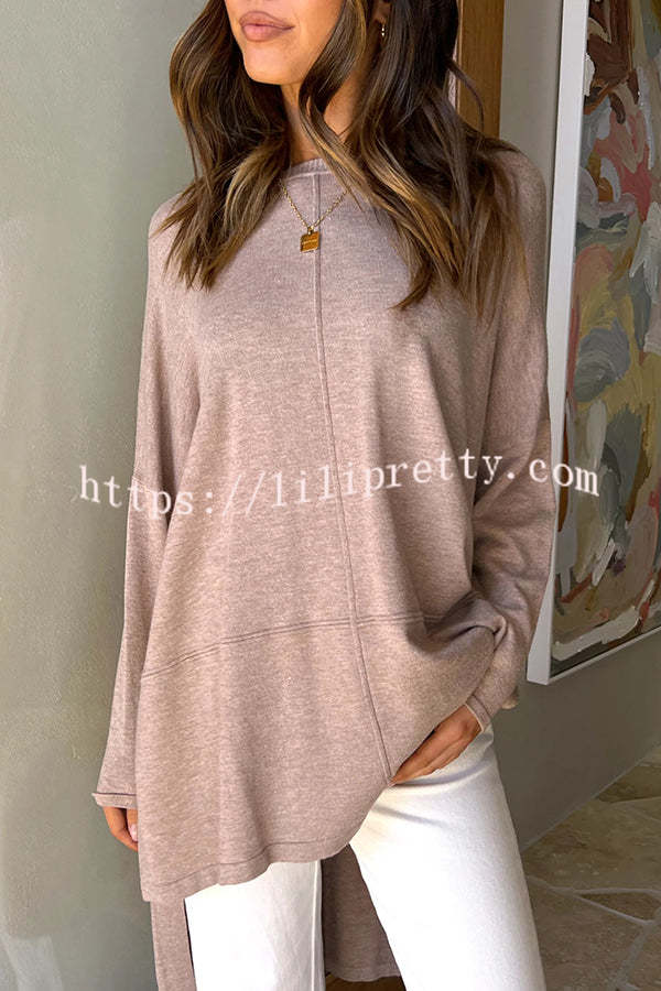 Halftime Happy Crew Neckline High Low Hem Relaxed T-shirt