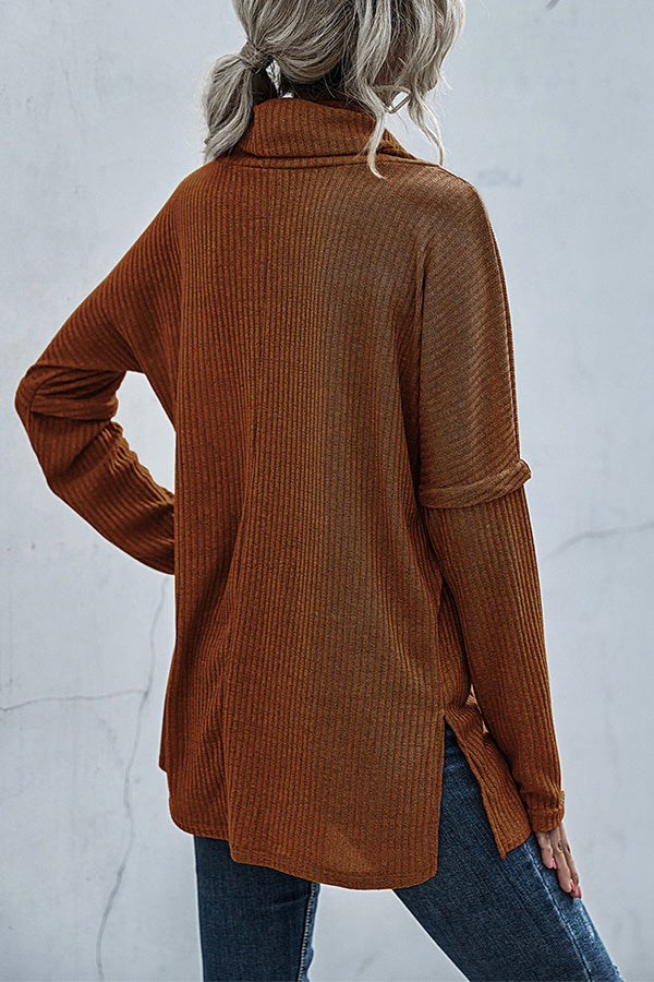 Pile Collar Long-sleeved Knit Bottoming Shirt