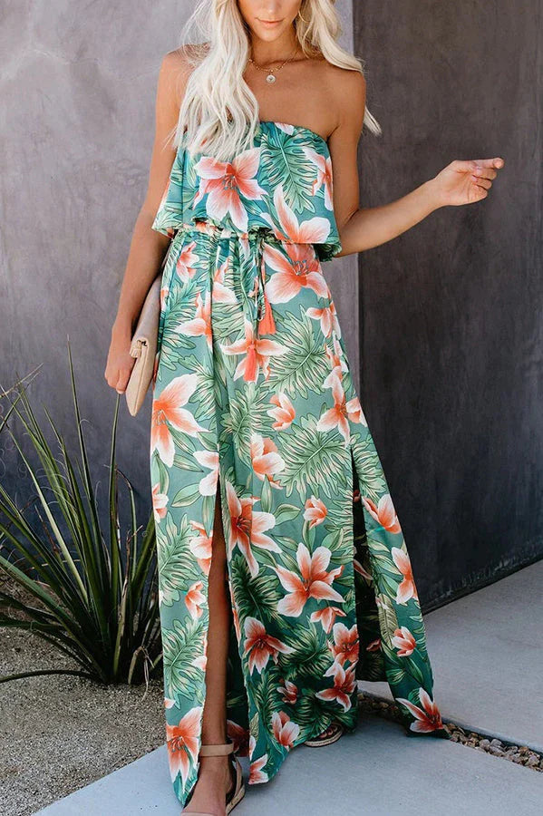 Fragrant Floral Off The Shoulder Maxi Dress