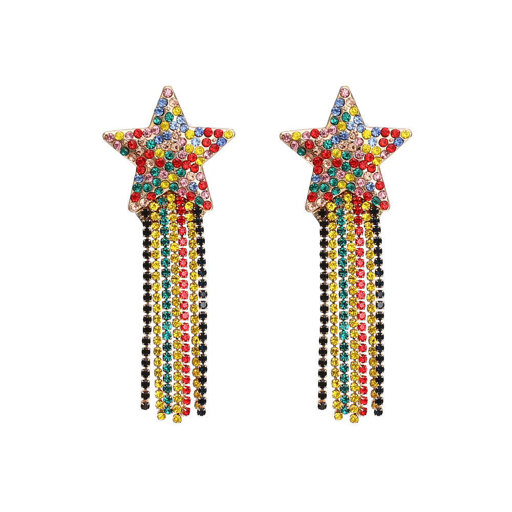 Shining Star Rhinestone Drop Earrings