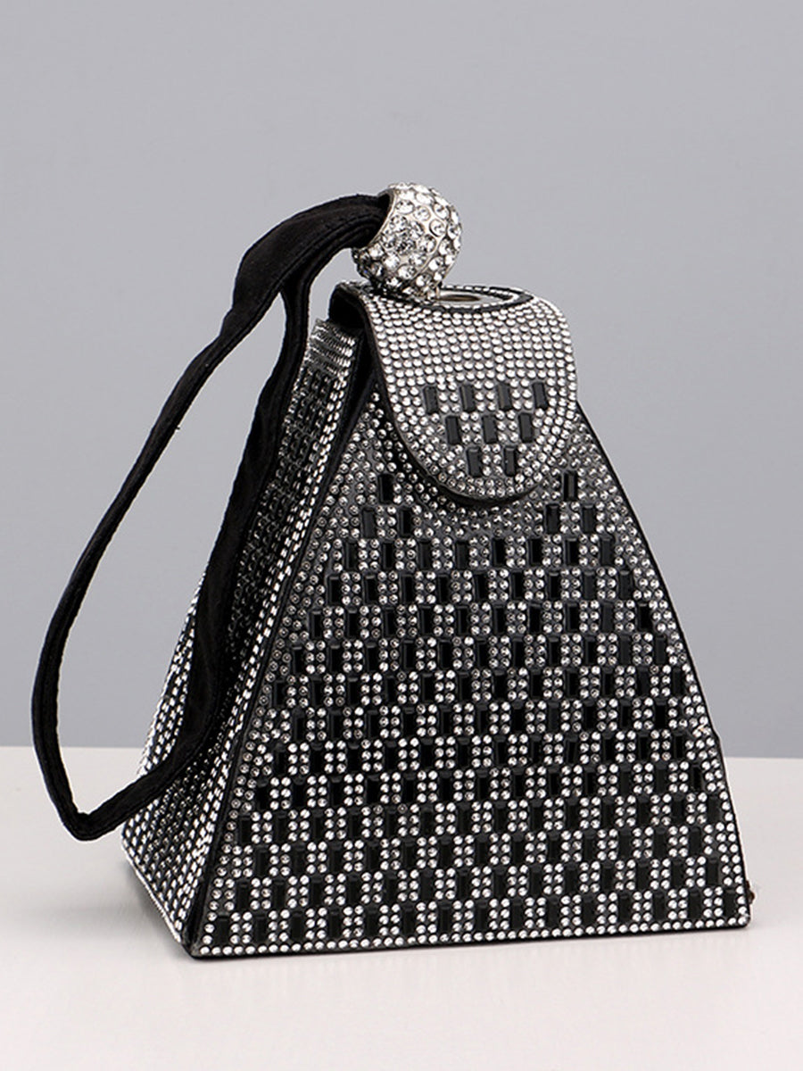 Rhombus Inlay Rhinestones Evening Clutch Bag MNBF021