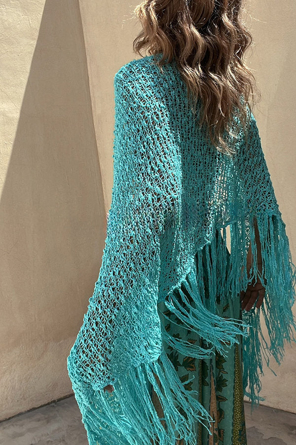 Let The Good Times Roll Knit Fringe All Match Shawl