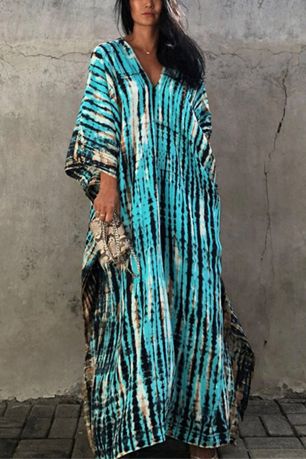 Live Freely Tie Dye Boho Loose Cover-up Dress