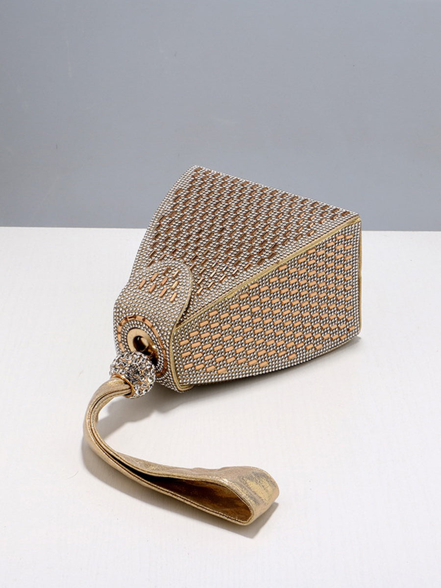 Rhombus Inlay Rhinestones Evening Clutch Bag MNBF021