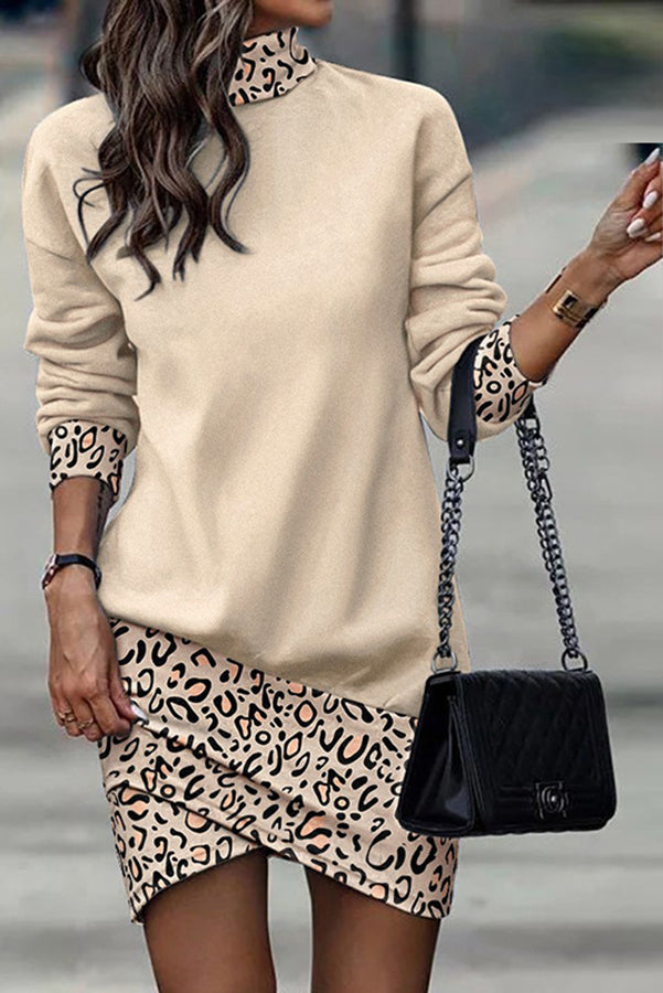 Lexi Printed High Neck Sweatshirt Mini Dress