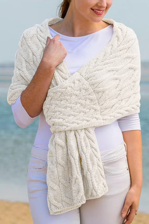 Fashionable women's knitted shawl scarf