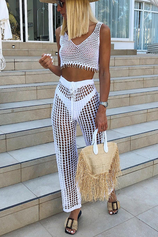 Dreamy Drawstring Crochet Knit Pants