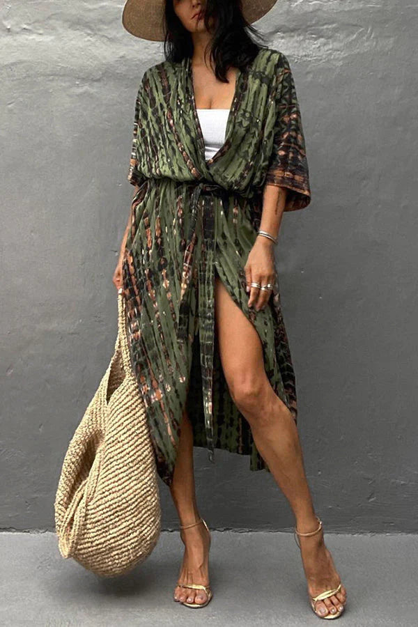 Odette Tiedye Boho Kimono Beach Cover-up