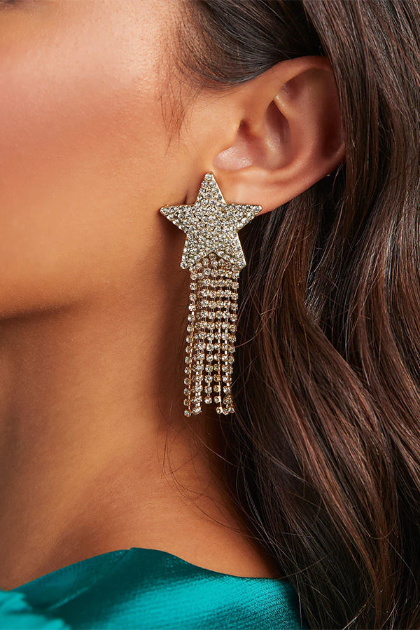 Shining Star Rhinestone Drop Earrings