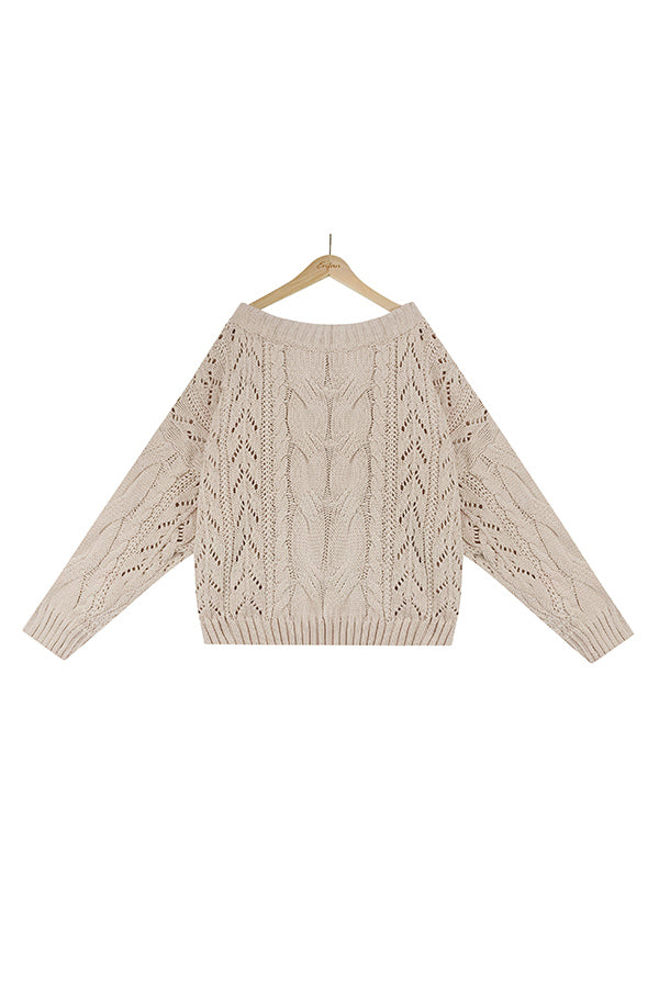 Surprising You Cable Knit Off The Shoulder Sweater