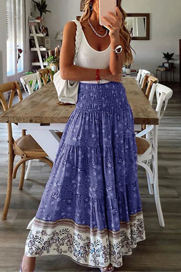 An Extra Day Boho Floral Maxi Skirt