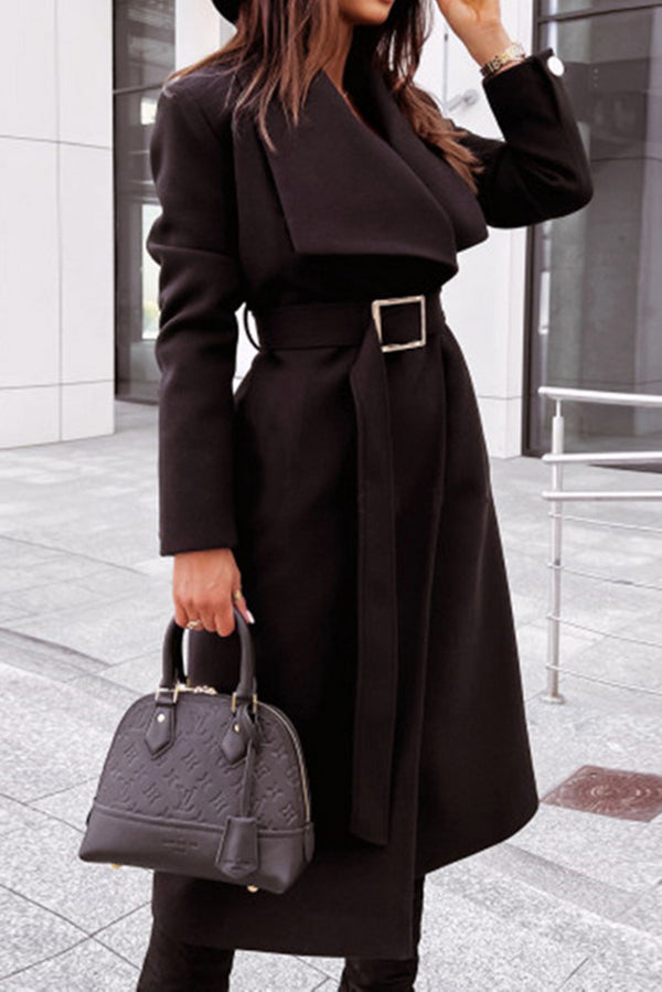 Always A Classic Lapel Belted Midi Coat