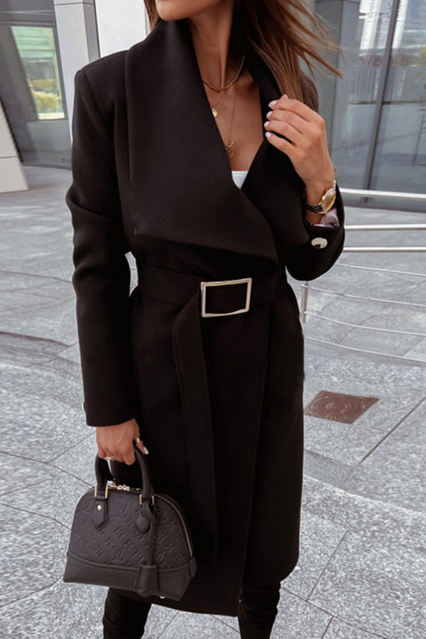 Always A Classic Lapel Belted Midi Coat