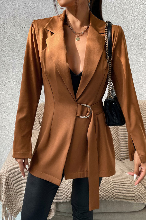 Trendy Buckle Lace-up Blazer