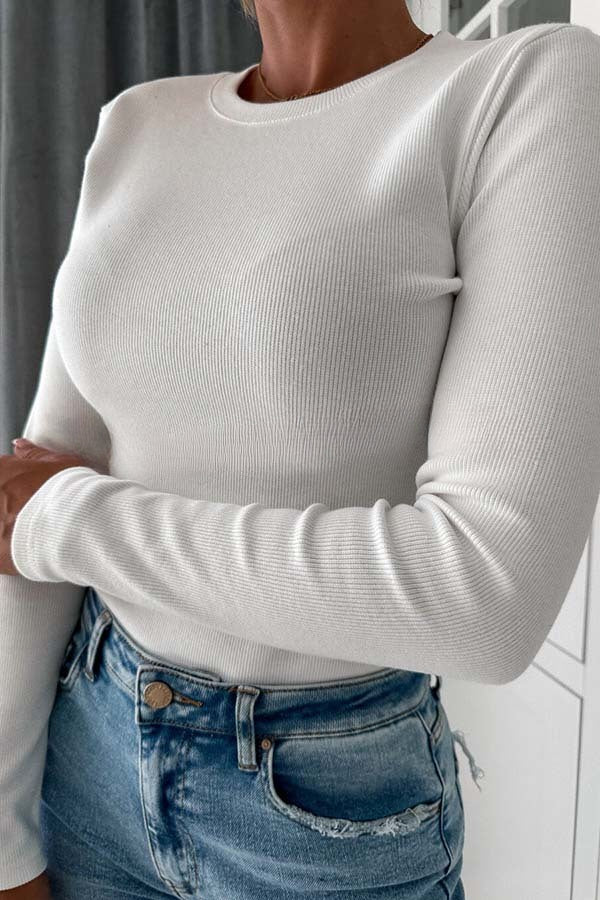 Koida Knitted Crew Neck Long Sleeve Top