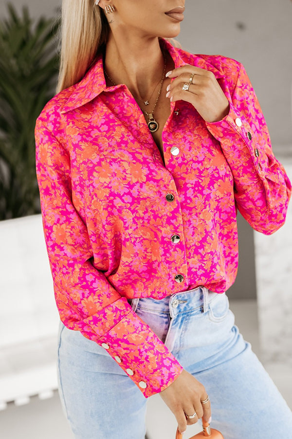 Promising Soul Printed Long Sleeve Shift Blouse