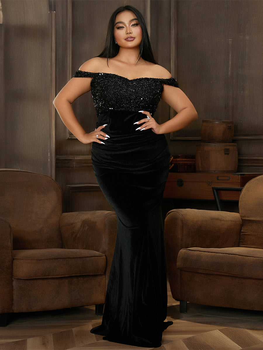 Off Shoulder Velvet Mermaid Sheath Cocktail Dress XJ1625